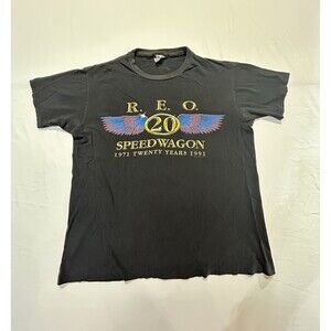 Vintage 1991 REO Speedwagon T-Shirt !971-1991 20 Year Anniversary T Shirt L B13
